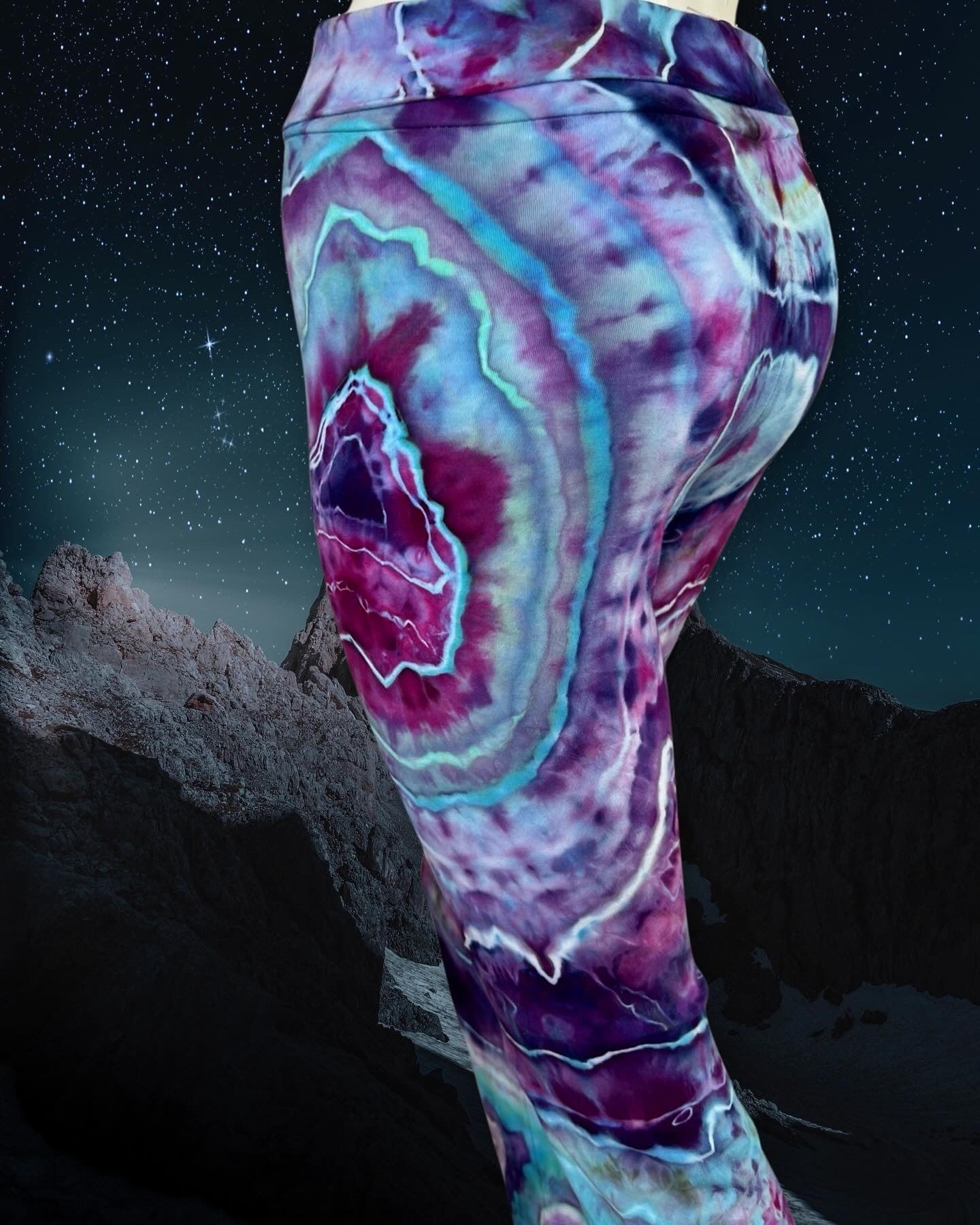 Custom Fluorite Geode Flare Leggings