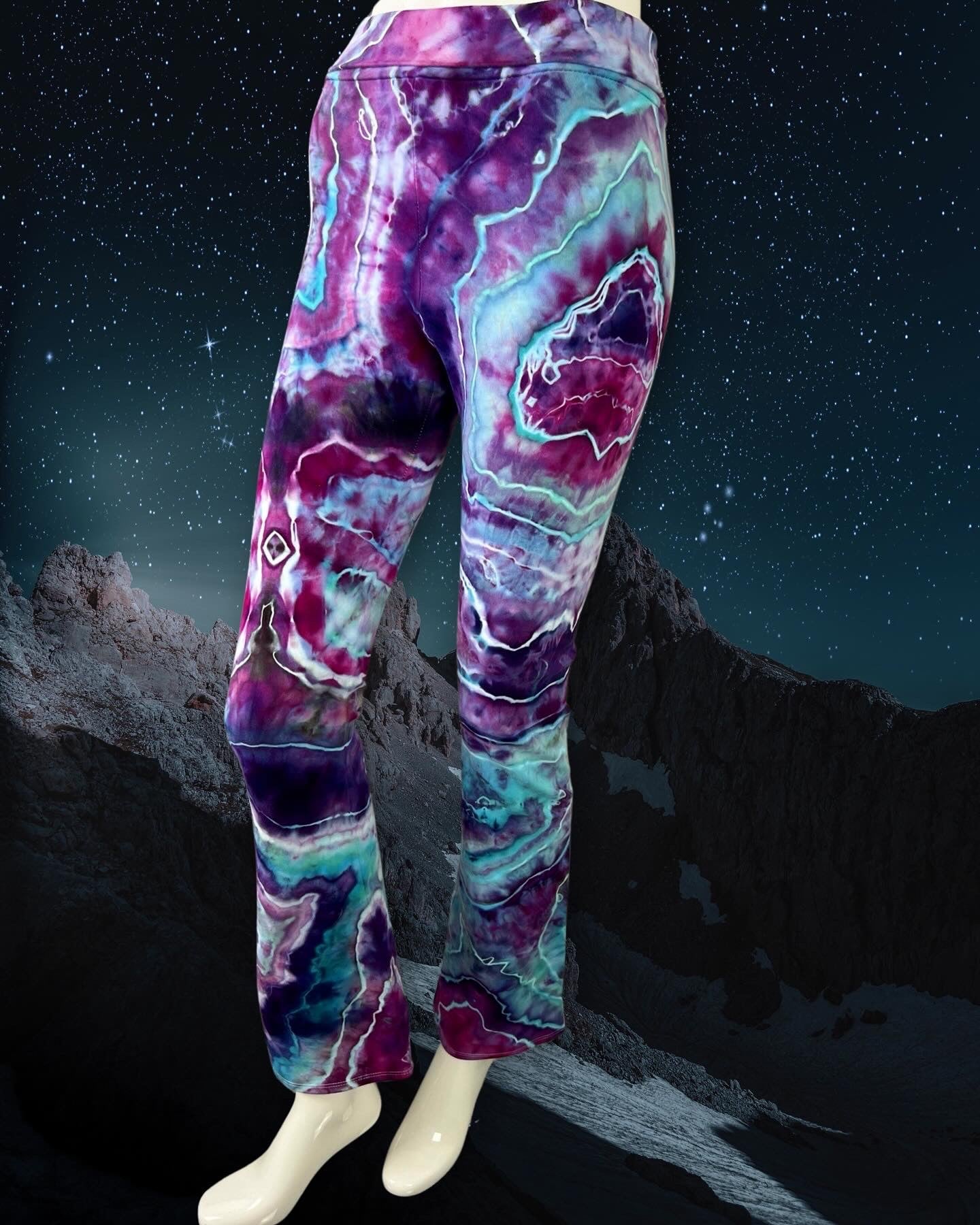 Custom Fluorite Geode Flare Leggings