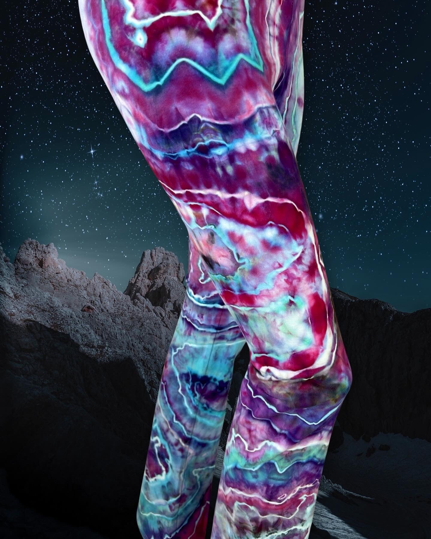 Custom Fluorite Geode Flare Leggings