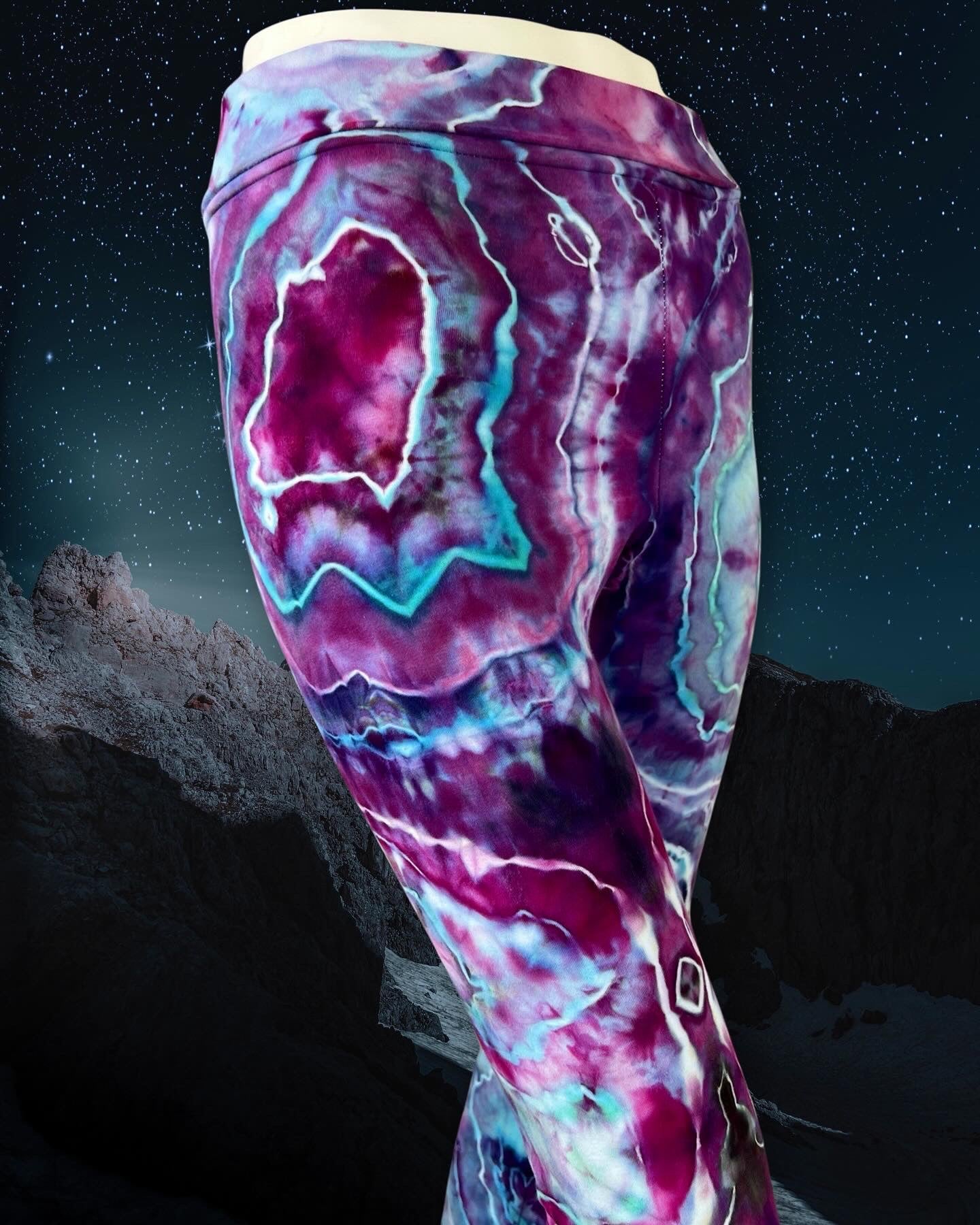 Custom Fluorite Geode Flare Leggings