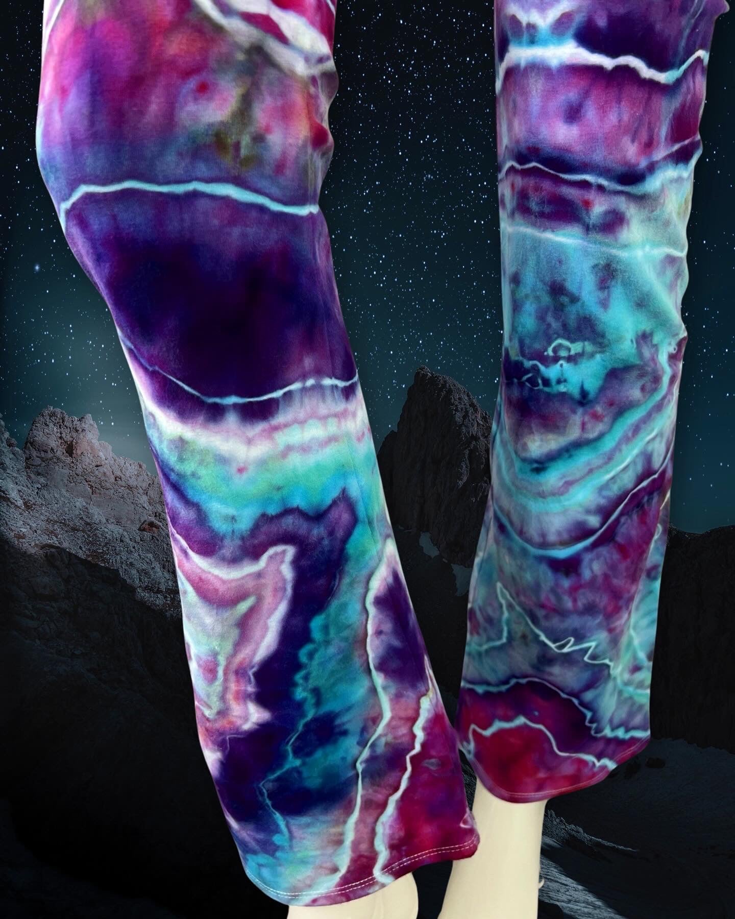 Custom Fluorite Geode Flare Leggings