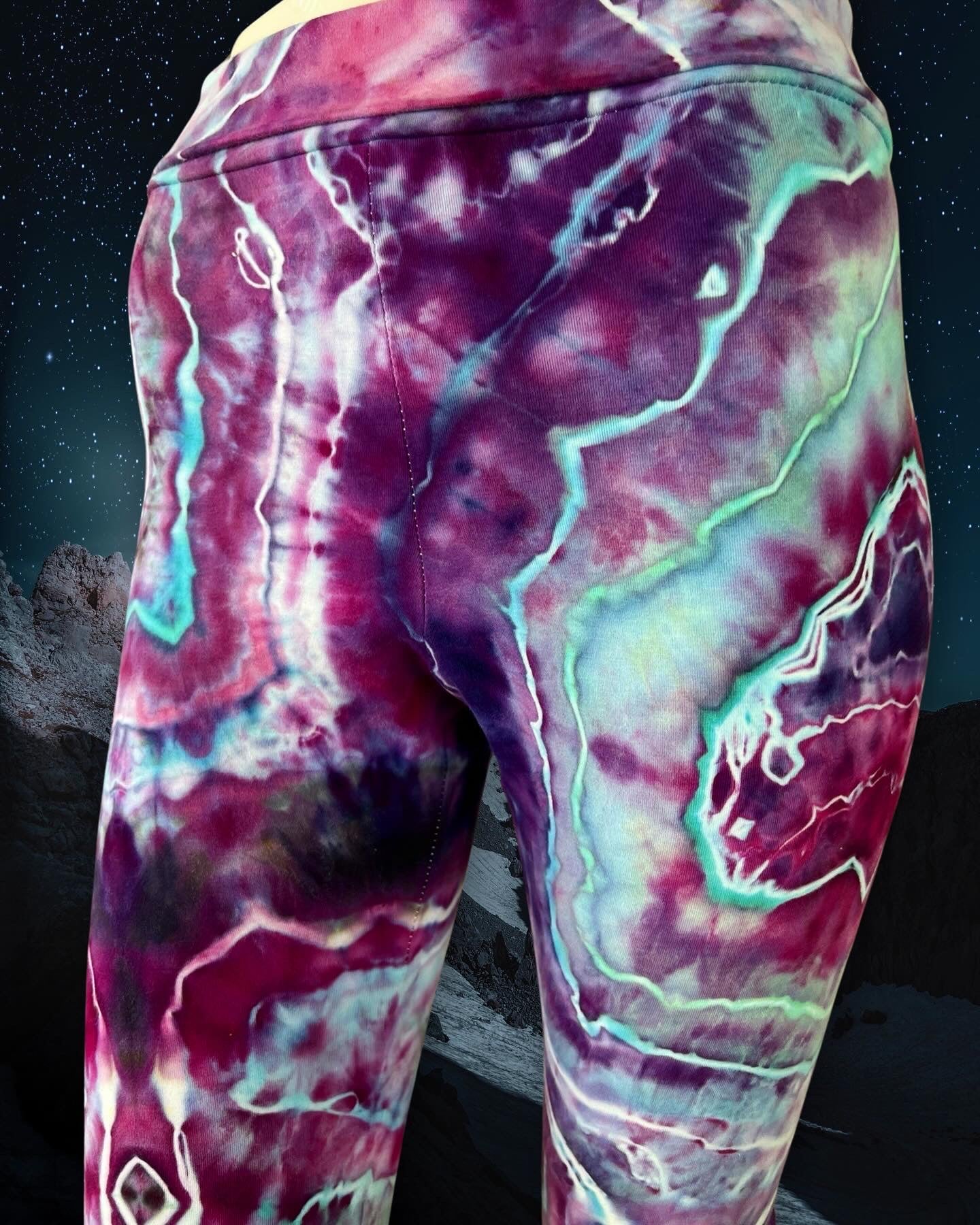 Custom Fluorite Geode Flare Leggings